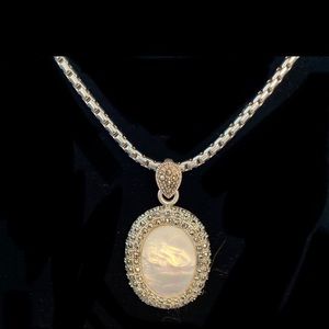 Mother of pearl & Marcasite Pendant ~ 925
